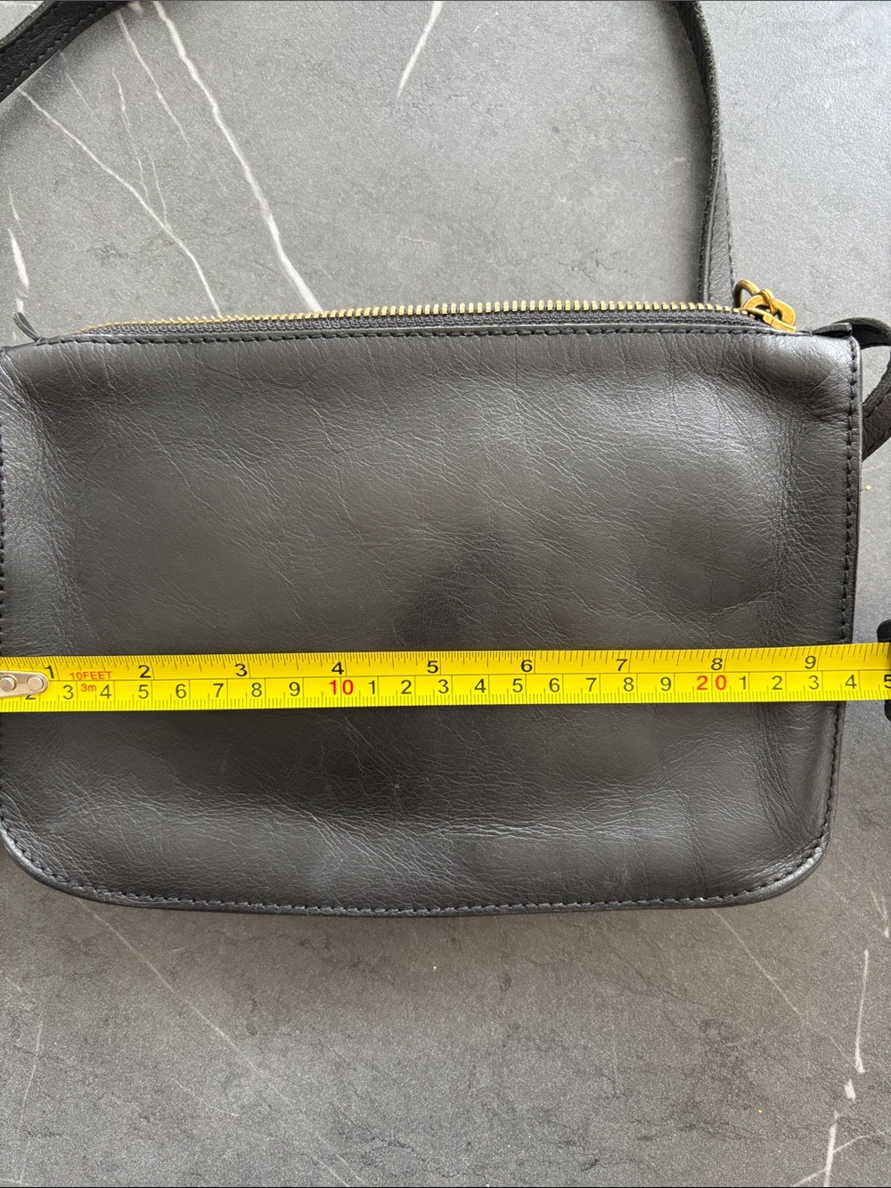 Madewell Black Leather Zip Crossbody Bag NWT - Picture 6 of 7